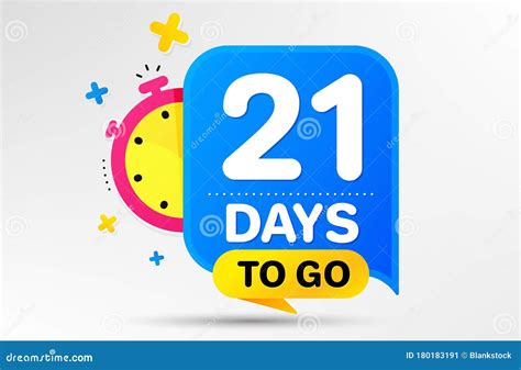 Twenty One Days Left Icon. 21 Days To Go. Vector Stock Vector ...