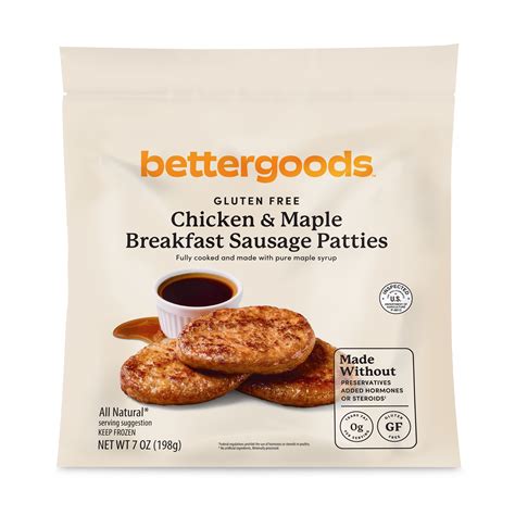 bettergoods Gluten Free Maple Chicken Sausage Patties, 7 oz - Walmart ...