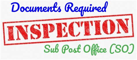 Records Required for SO/HO Inspection (Updated) | Post Office ...