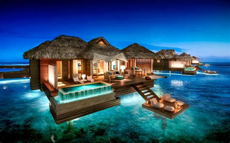 Overwater Bungalows Sandals Royal Caribbean Jamaica