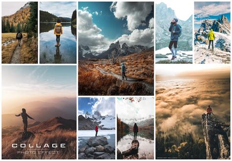 Photo collage frame effect mockup | Premium PSD