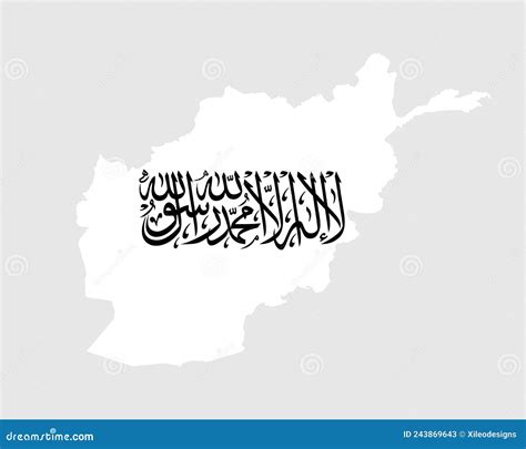 Afghan Map Flag. Map of the Islamic Emirate of Afghanistan with Taliban Flag Stock Vector ...