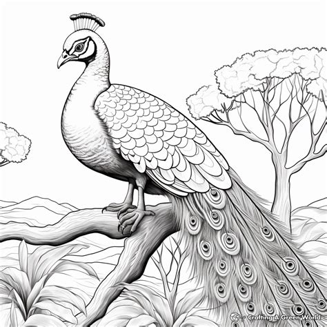 Realistic Peacock Coloring Pages - Free & Printable!