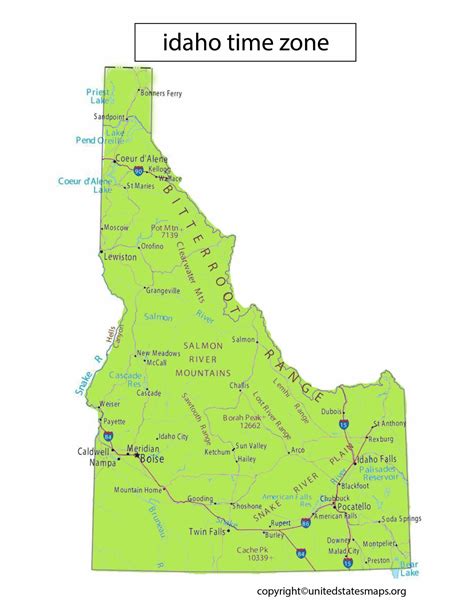 Idaho Time Zone Map | Time Zones in Idaho Map