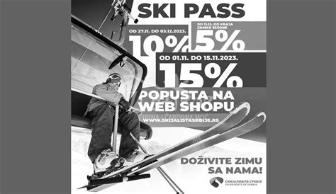 Vesti . Cene ski karata sezona 2023-2024. - popusti 15, 10 i 5%