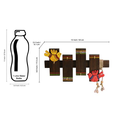 Sheesham Wood Warli Hand-Painted Key Holder [6 Hooks] Online in India ...
