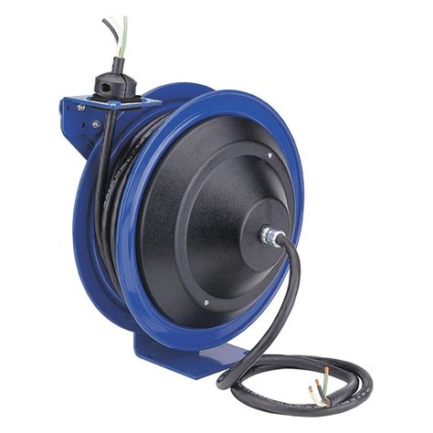 Coxreels Cord Reel, Spring Retracted, 10 AWG, Blue Reel Color, 50 ft ...
