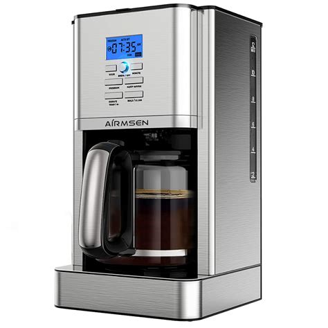 AIRMSEN Stainless Steel 12 Cup Drip Coffee Maker Self-Cleaning ...