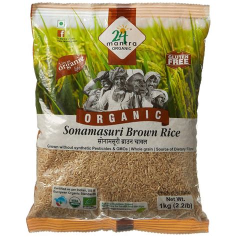 24 Mantra Organic Sonamasuri Brown Rice - 1kg : Buy 24 Mantra Organic ...