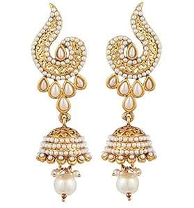 YouBella Traditional Gold Plated Jewellery Pearl Jhumka/Jhumki Earrings ...