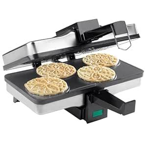 Piccolo Pizzelle Baker by Cucina Pro - 100% Non Stick, Makes 4 Mini ...