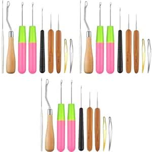 HASTHIP® 27PCS Crochet Hooks for Hair Latch Hook Tool Needle Dreadlocks ...