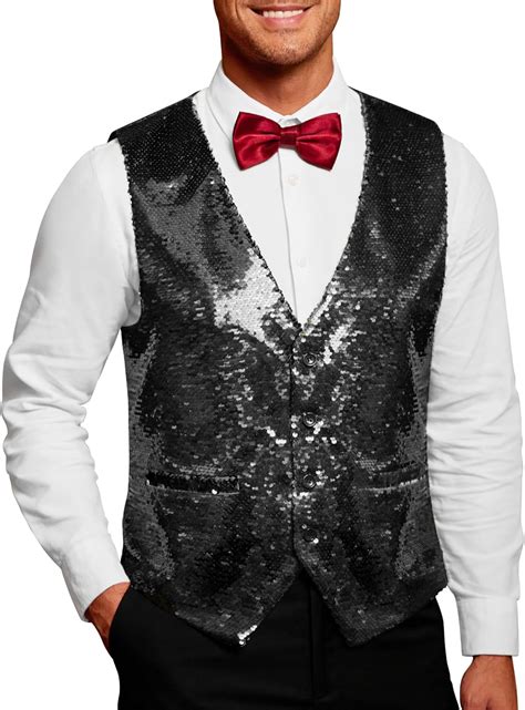 COOFANDY Mens Sequins Vest Slim Fit Christmas Party India | Ubuy