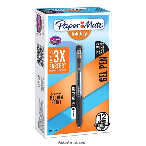 Paper Mate Inkjoy Gel Pen, Medium Point, Box of 12, Black (1951719 ...