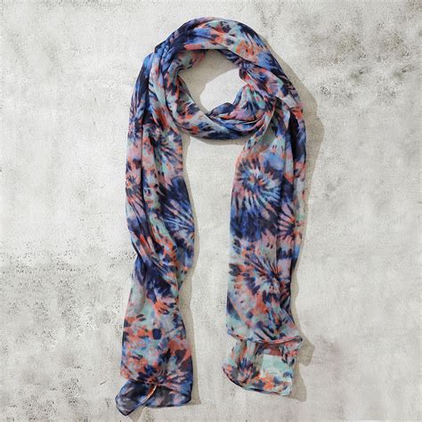 Chiffon Blue Printed Scarf – www.pipabella.com