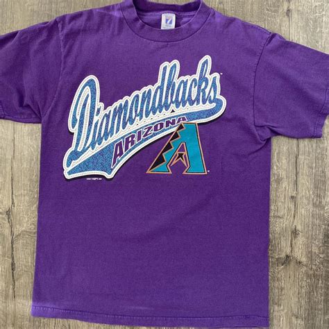 1998 Vintage Arizona Dbacks Logo 7 Purple T-Shirt... - Depop