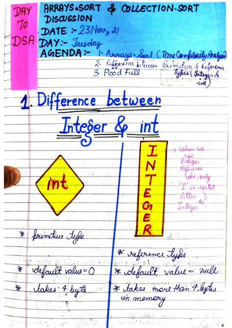 DSA 70: Arrays Sort & Primitive Reference Discussion Notes - Studocu