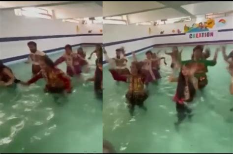 Viral Video: People doing the Garba in the swimming pool are winning ...