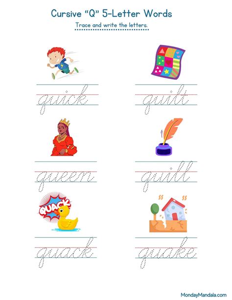 Image result for Cursive Q Practice Sheets