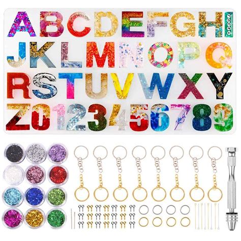 ELEPHANTBOAT® Epoxy Resin Casting Letter/Alphabet and Numbers Silicone ...