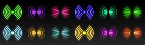 3d wifi neon światło symbol technologia wektor efekt streszczenie fala ...