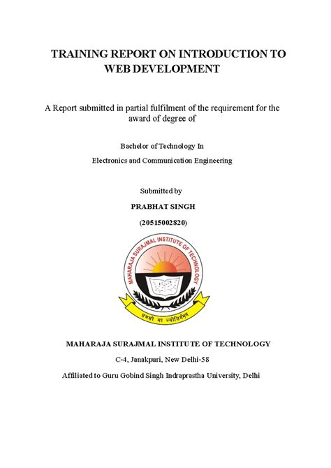 summer training Report - TRAINING REPORT ON INTRODUCTION TO WEB ...