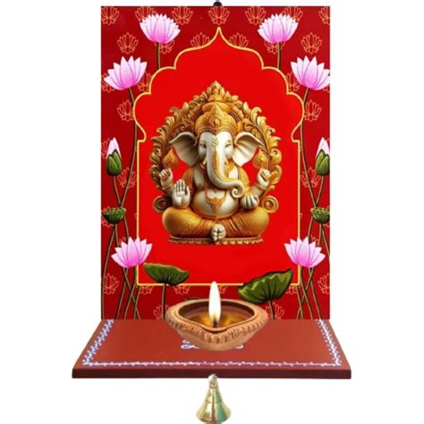 Buy Traditional Vilakku Madam | Wall Mounted Diya Stand with Brass Bell ...