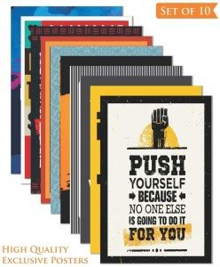 HomeNeedz Inspirational Motivational Quotes Wall Poster Pack of 10 ...