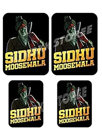 Sidhu MOOSEWALA Sticker Pack of 4 Sidhu Moosewala Stickers Poster (8×8 ...