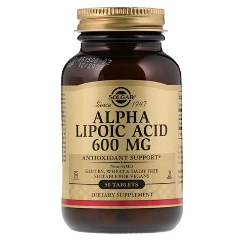 Solgar, Alpha Lipoic Acid, 600 mg, 50 Tablets | By iHerb