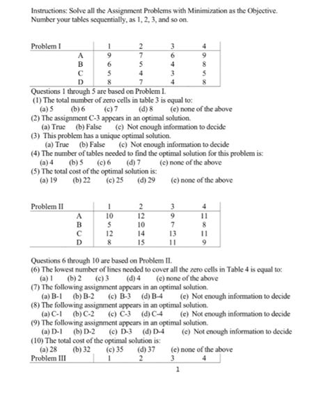Image result for Unique Vs. Multiple Optimal Solutions Assignment Problems PDF