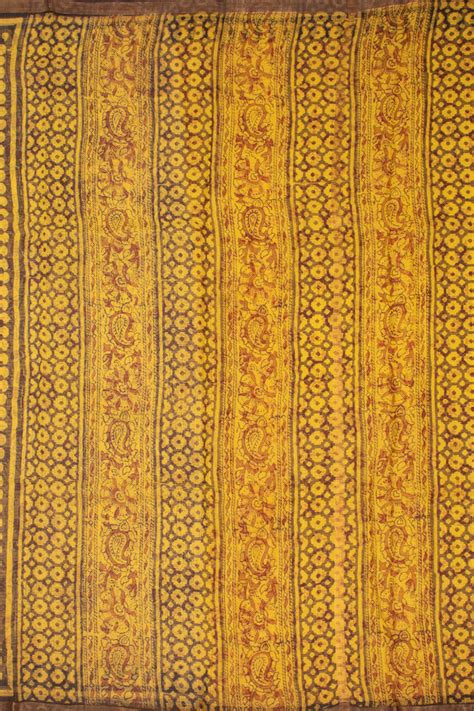 Yellow Hand Block Print Kota Cotton Saree 10074150 – Avishya.com