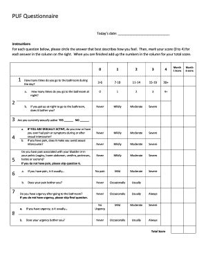 Puf Questionnaire - Fill and Sign Printable Template Online