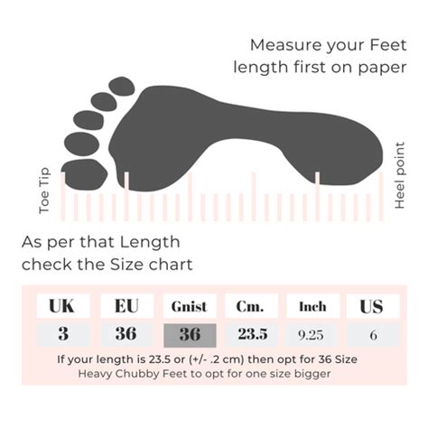 GNIST Women footwear Size Chart | How to Measure your Size – Gnist Footwear