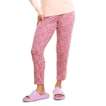 Buy Enamor Essentials E048 Printed Tapered Lounge Pants with Self ...