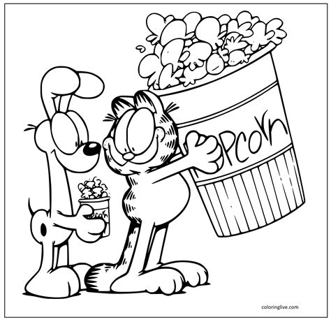Garfield Odie Coloring Pages (20 Printable Sheets, Simple to Draw, Easy ...