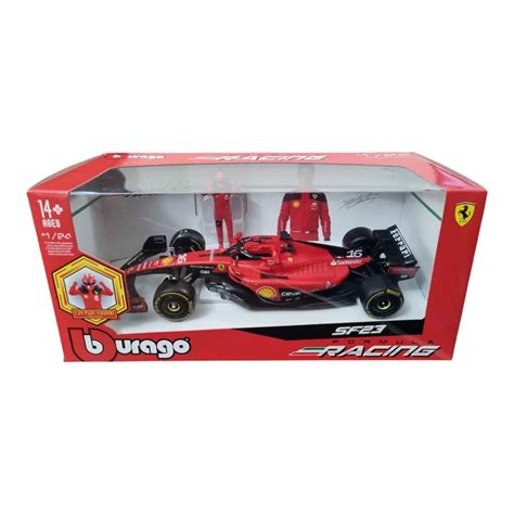 Bburago 1/24 2023 Ferrari SF-23 Charles Leclerc Formula 1 Model with P ...