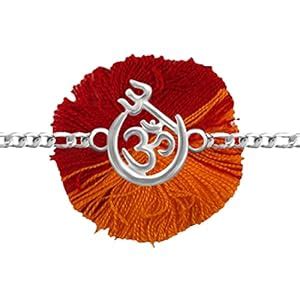 Parnika 925 Silver Rakhi in Cotton Thread Silver Rakhi Bracelet For ...