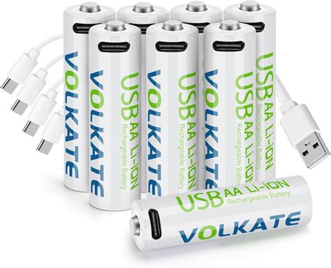 Amazon.com: Soshine Rechargeable Lithium AA Batteries - USB C AA ...
