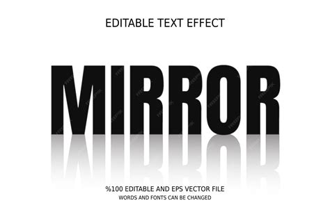 Premium Vector | Editable mirror text effect