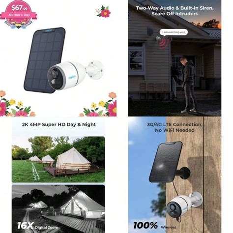 Reolink Refurbished 4MP 4G LTE Outdoor Security Camera Go Plus With ...