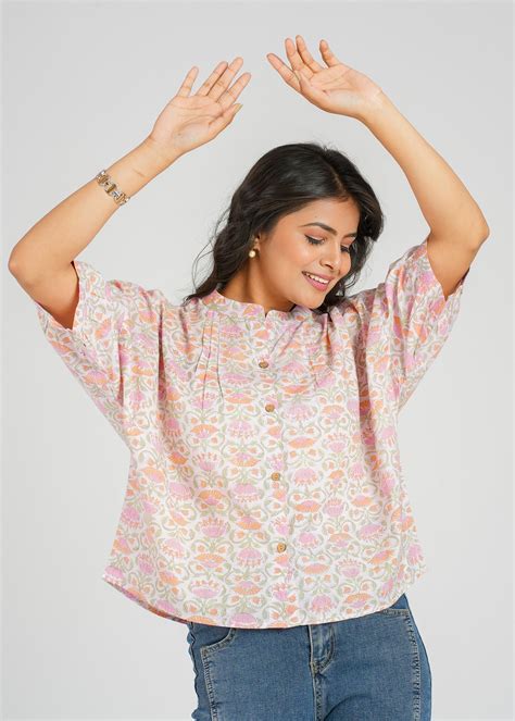 Block Printed Cotton Short Top – Cotton Curio