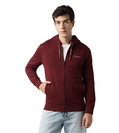 Logo Print Front Open Zip-Up Sweatshirt with Hoodie