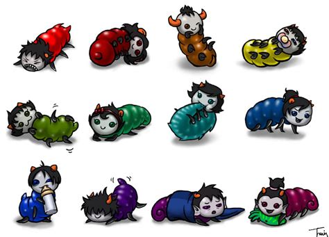 OH MY GOSH IT'S THE TROLLS AS BABY GRUBS. KARKAT LOOKS SO ANGRY AND ...