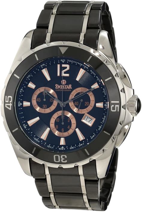 Swistar Men's 669-35M Bk Swistar Precision Quartz Ceramic Chronograph ...