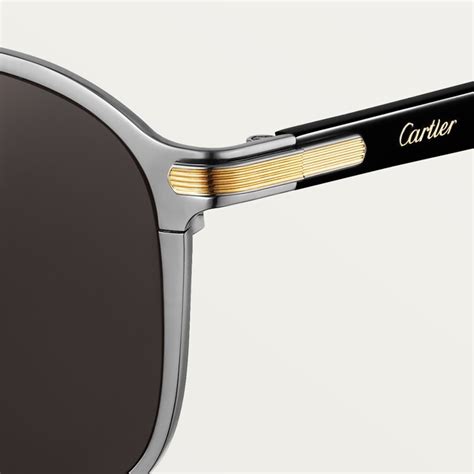 CRESW00404 - C de Cartier Sunglasses - Combined black and gold, matte ...