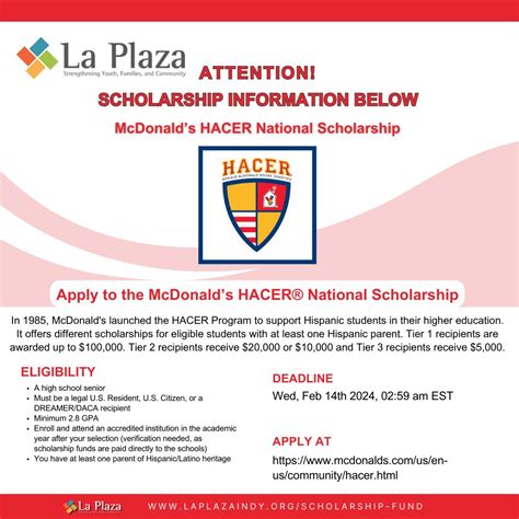 SCHOLARSHIP ALERT! Apply for the McDonald's HACER® National Scholarship ...