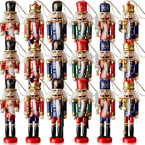 Amazon.com: Wettarn 24 Pcs Christmas Nutcracker Ornaments Set 5 Inch ...