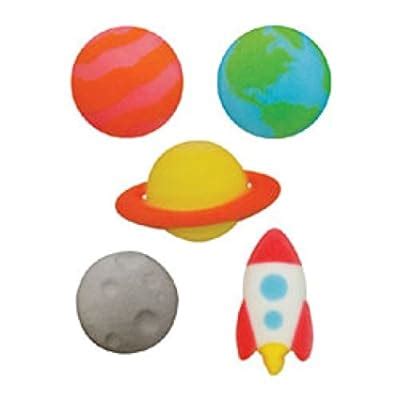 Buy OUTER SPACE ASSORTMENT Rocket Planets Molded Sugar Topper Celebrate ...