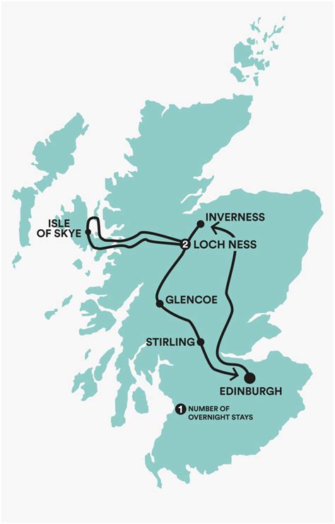Skye High Tour Map - Scotland Road Trip 5 Days, HD Png Download , Transparent Png Image - PNGitem